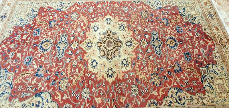 Rare Antique 1930-1940s Wool Pile Natural Dye Kayseri Bunyan Area Rug 7x10ft gallery