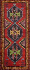 Tribal Geometric Hand-made Over-Dyed 10 ft Runner Rug Traditional Carpet 4×10