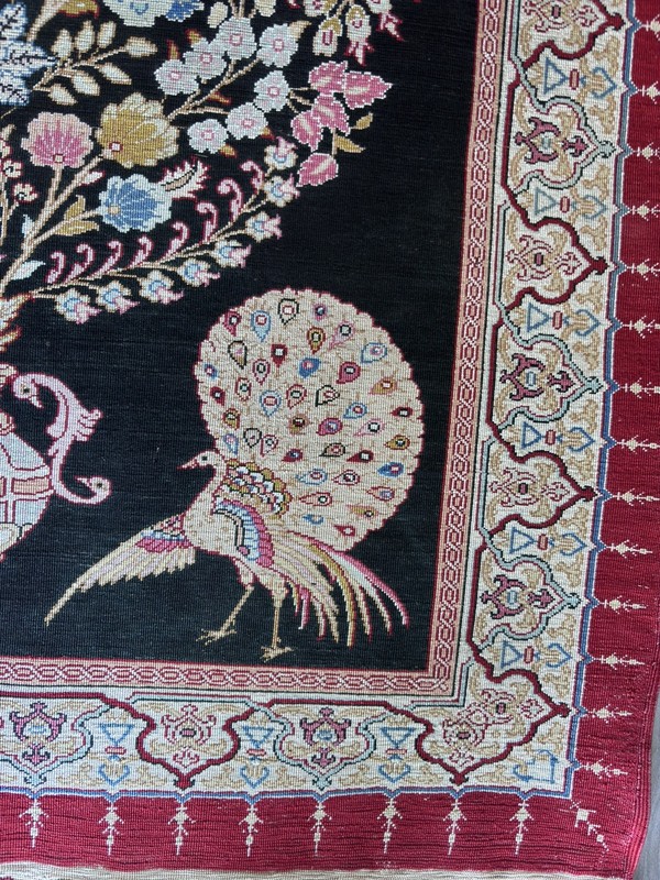 Exquisite Hereke tree of life silk rug carpet. 35 1/2 " X 26" excl. fringes gallery