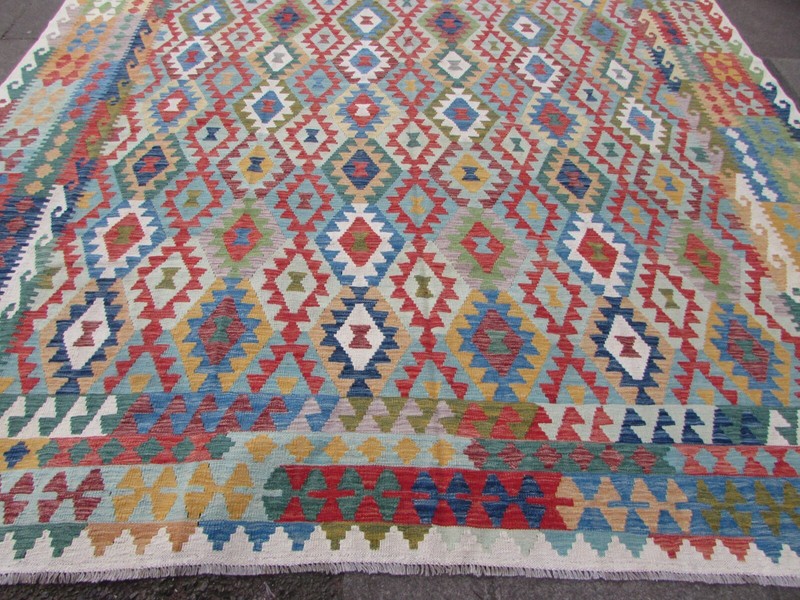 Vintage Kilim Traditional Hand Made Oriental White Wool Large Kilim 502x310cm gallery