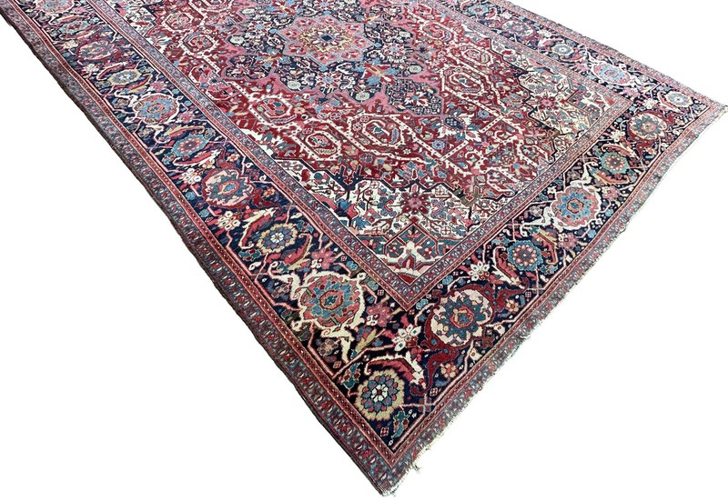 9x13 Antique High Quality Traditional Rug Geometric Rust 284cm x 391cm C.1910 gallery