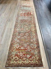 ANTIQUE ORIENTAL SERAPI KAZAK UOSHAK SAROUK HAND WOVEN RUUNNER 2’4″X10’2