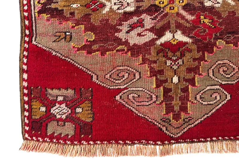 Vintage Rug 2' 3 x 2' 3 Red Small 2x2 Hand Knotted Oriental Rug gallery