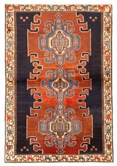 Vintage 4’0″ x 6’2″ Traditional Hand Knotted Vegetable Dye Wool Area Rug