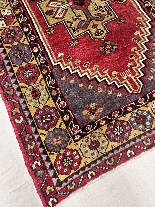 Antique Hand-Knotted Turkish Oushak 7'2" x 4" gallery