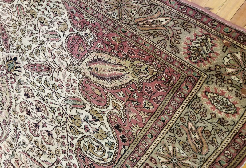Beautiful Cr1920-1939s Antique Wool Pile Multi-Color Hereke Rug 7’x 9’8” gallery