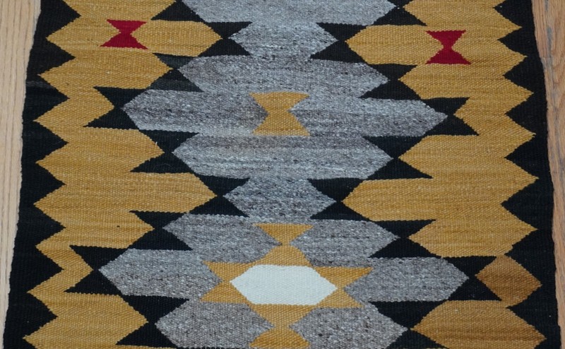 Antique Navajo Native American Indian Wool Hand Made Rug 2'5" x 4'6" gallery