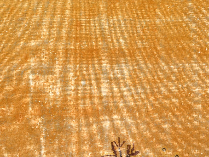 Vintage Turkish Carpet, Distressed Safroon Color Rugs, Large Wool Rug 59"x102" gallery