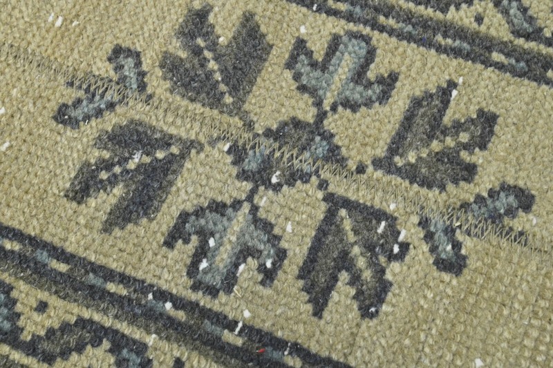 Vintage Turkish Runner Rug 2x8ft Wool Anatolian Handmade Hallway Oushak BEIGE gallery