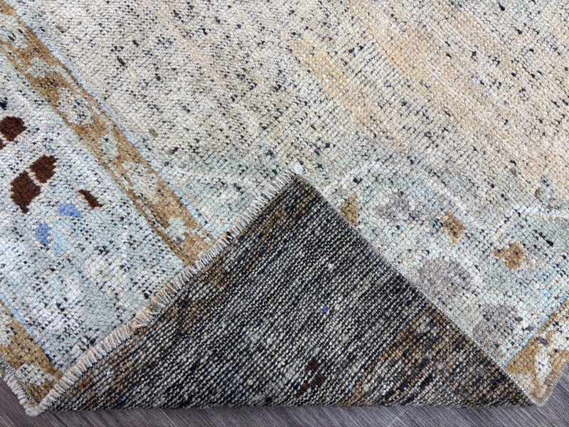 3x11 Neutral Turkish Runner Rug, Hand-Knotted Wool Beige Green Brown Runner Rug gallery