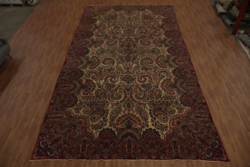 Ivory Wool Classic Antique Rug 12x22 Vegetable Dye Handmade Palace Size Carpet gallery