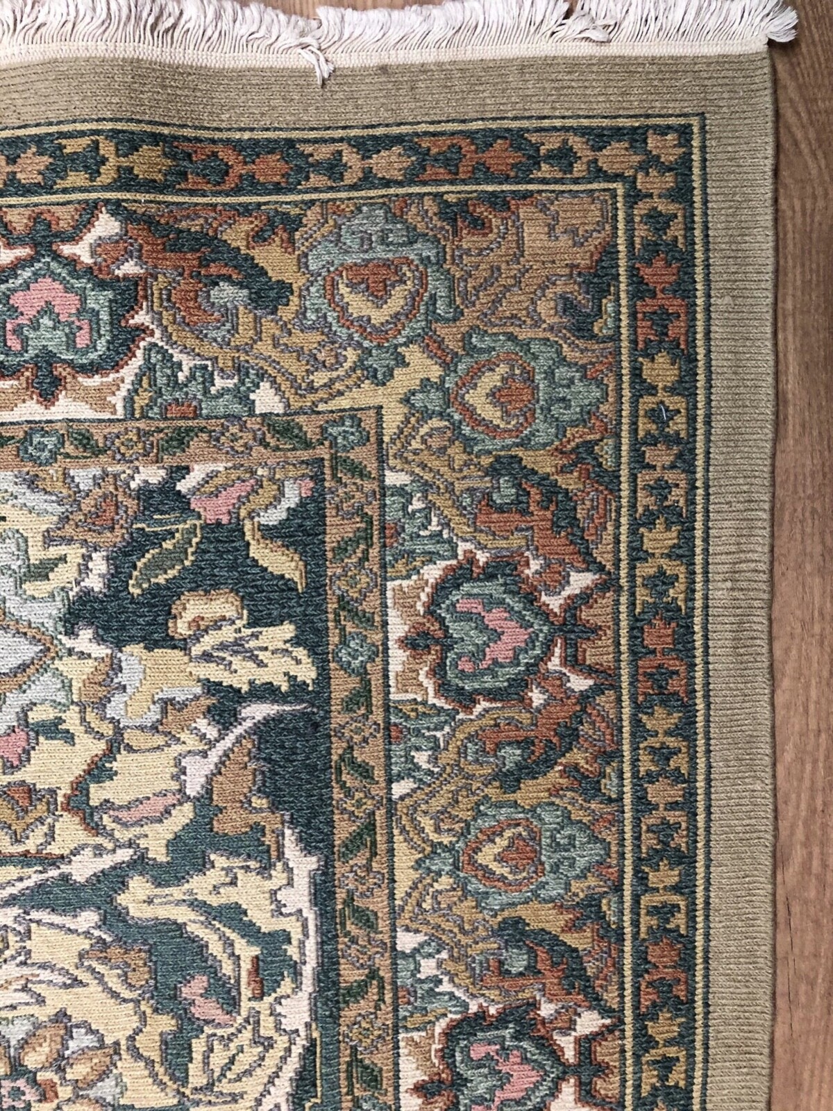 Handmade Hand-Woven Green Sumak Rug 9x12 gallery