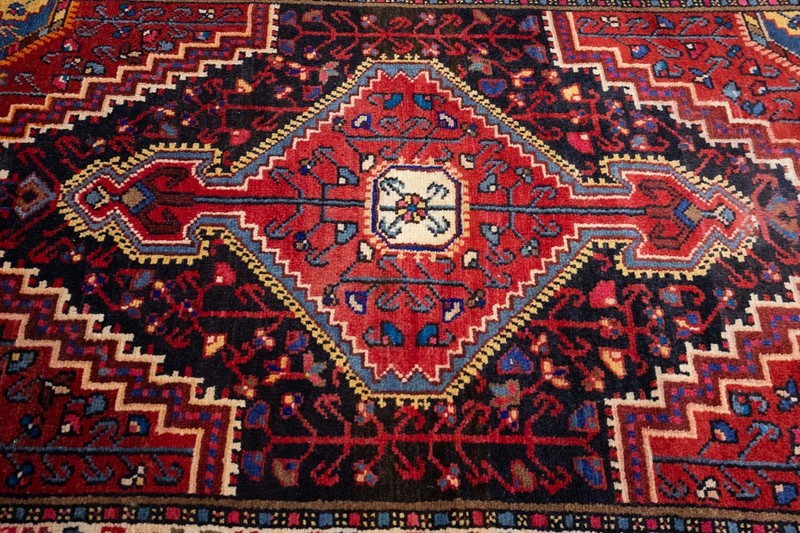 Semi-Antique Red Oriental Wool Rug Distressed Small Entryway Carpet 2'9x4'5 Ft gallery