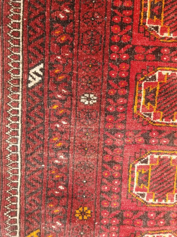 Vintage Distressed Hand Made Traditional Oriental Wool Maroon Rug 9.3x2.9ft gallery