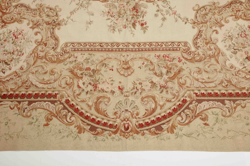 Flowers and Garlands French Aubusson Rug 19th Century, 1920's, France gallery