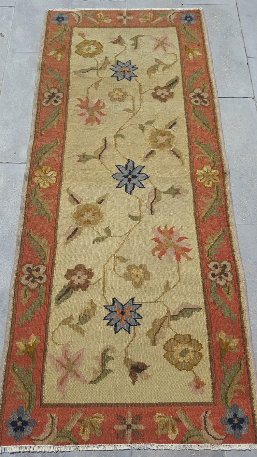 Antique Long Scandinavian Rug Handmade Kilim Carpet Rug Tropical Gargen Rug XJf gallery