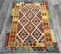 Vintage Kilim Traditional Hand Made Oriental Wool Kilim 5ft10inx3ft 156cmx132cm