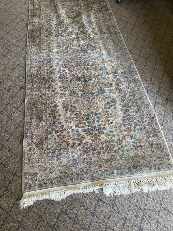Nice Antique Vintage Oriental 3' x 7' Floral 256 KPSI gallery