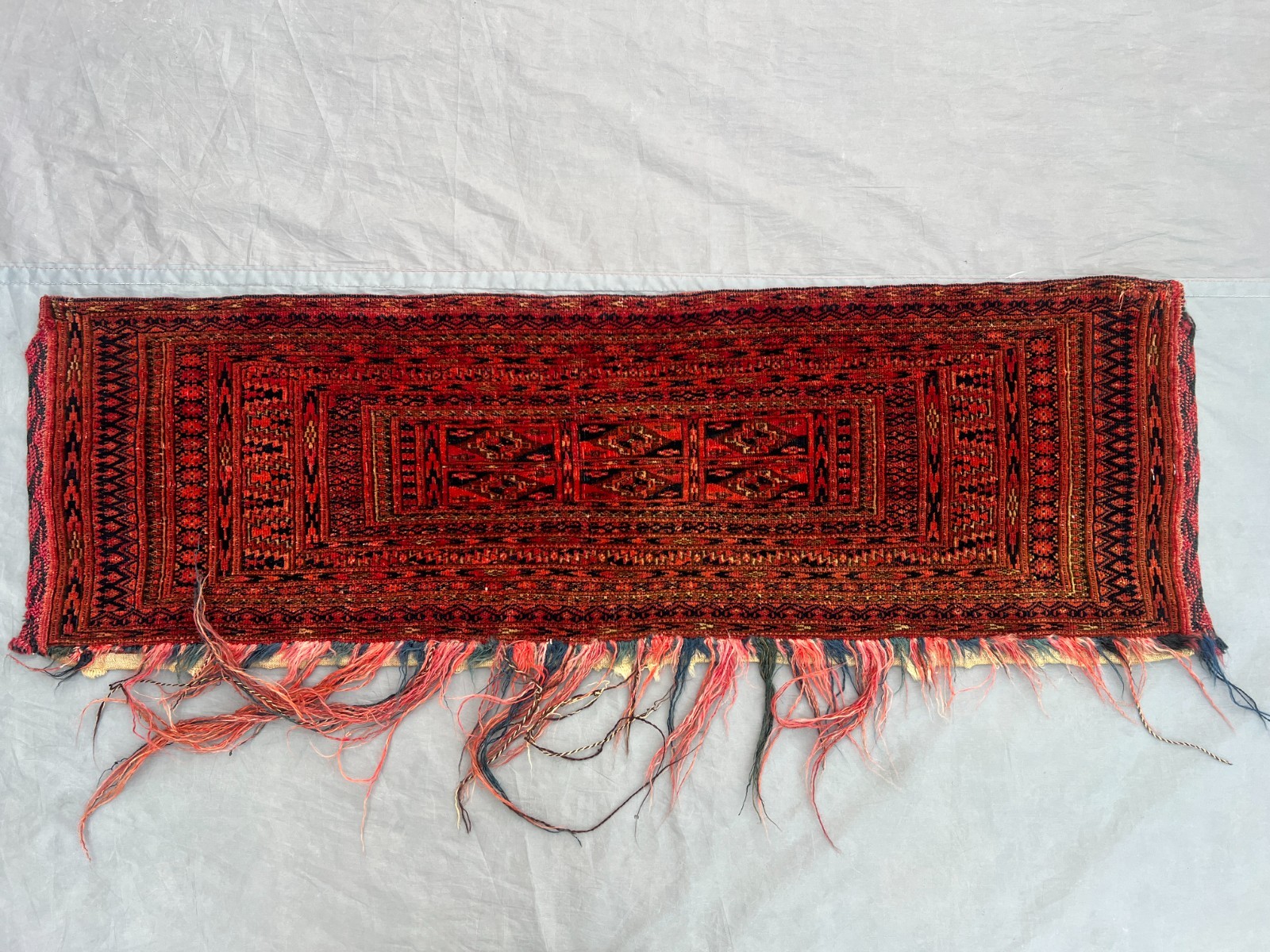 1x4 Red Vintage Afghan Runner Rug Hand Knotted Wool Tribal Entryway Bohemian gallery