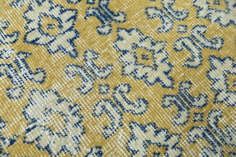 Vintage Turkish Runner Rug 2x8ft Wool Anatolian Handmade Hallway Oushak YELLOW gallery