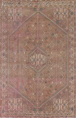 Semi-Antique Geometric Handmade Area Rug 6×9 Living Room Tribal Wool Carpet