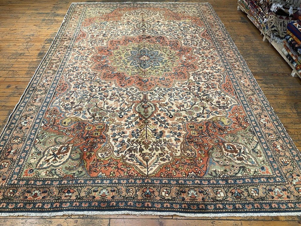 Unique Antique 1940-1950's Natural Dye Wool Pile High-End Kayser Rug 6'7”x9’7”