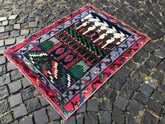Wool rug, Area rug, Vintage rug, Turkish rug, Bohemian rug 3,2 x 4,2 ft