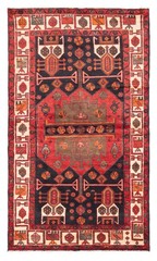 Vintage Hand-Knotted Area Rug 4’3″ x 7’7″ Traditional Wool Carpet