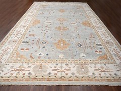 12’x17’9″ Chrome Gray, Hand Knotted, Oushak Design, Oushak Rug