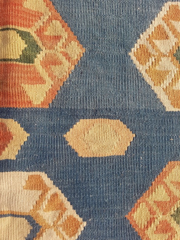 Vintage Handmade Turkish Geometric Wool Kilim Rug Carpet 194x121 cm gallery