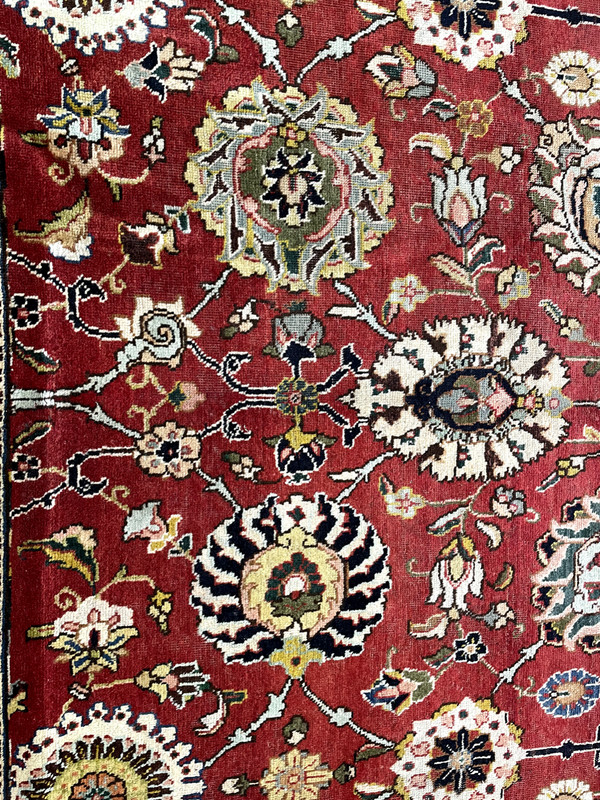 Antique Oriental Hand-Knotted Wool Area Rug Red/Ivory/Green/Black 10'8" x 17'9" gallery
