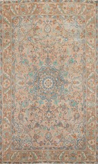 Distressed Floral Area Rug 6×10 Ft Handmade Traditional Living Room Wool Carpet