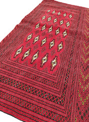 ANTIQUE HAND WOVEN TOURKMON VINTAGE WOOL VG DYE RED 54″x27″