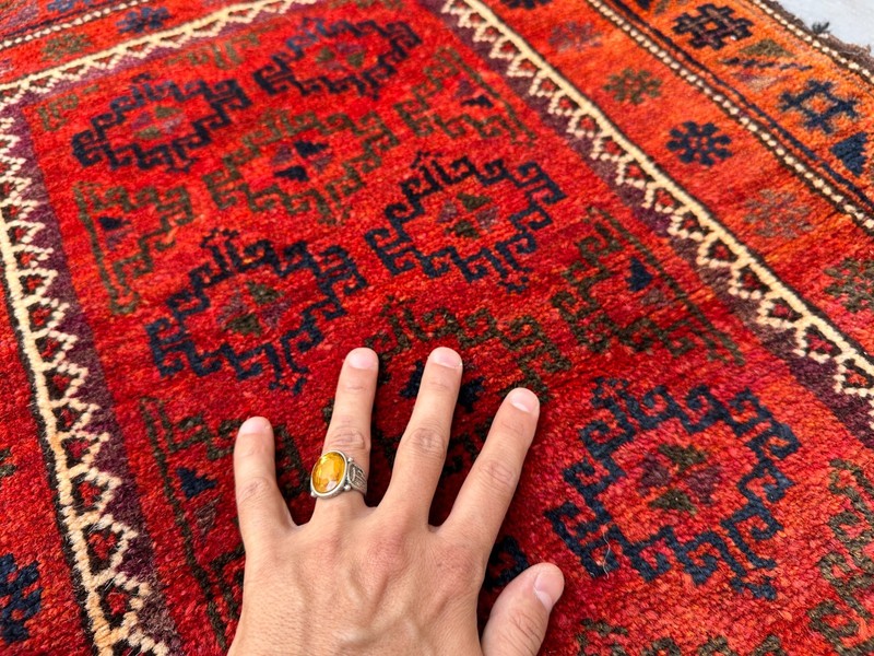 Stunning Vintage Kowdani Natural Vegetable Dye Soft Nomad Maldari Carpet gallery