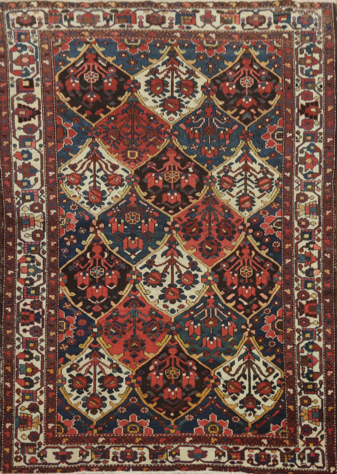 Antique Garden Design Vegetable Dye Traditional Rug 5x6 ft Hand-knotted Wool gallery