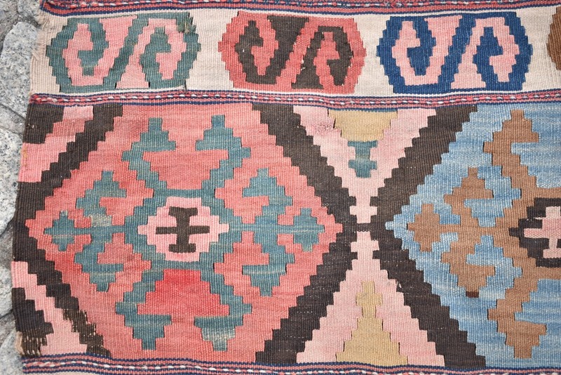 Fabulous Antique Caucasian Mafrash Panel Kazak Kilim Collector Item Kilim Panel gallery