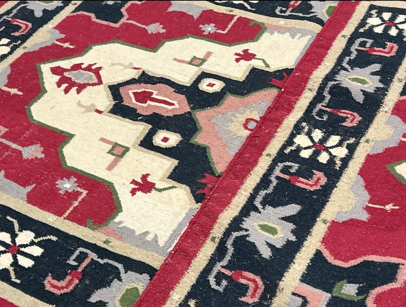 Antique Anatolian Kilim Flatweave Rug 6'9" x 4'7", Turkish Handwoven gallery