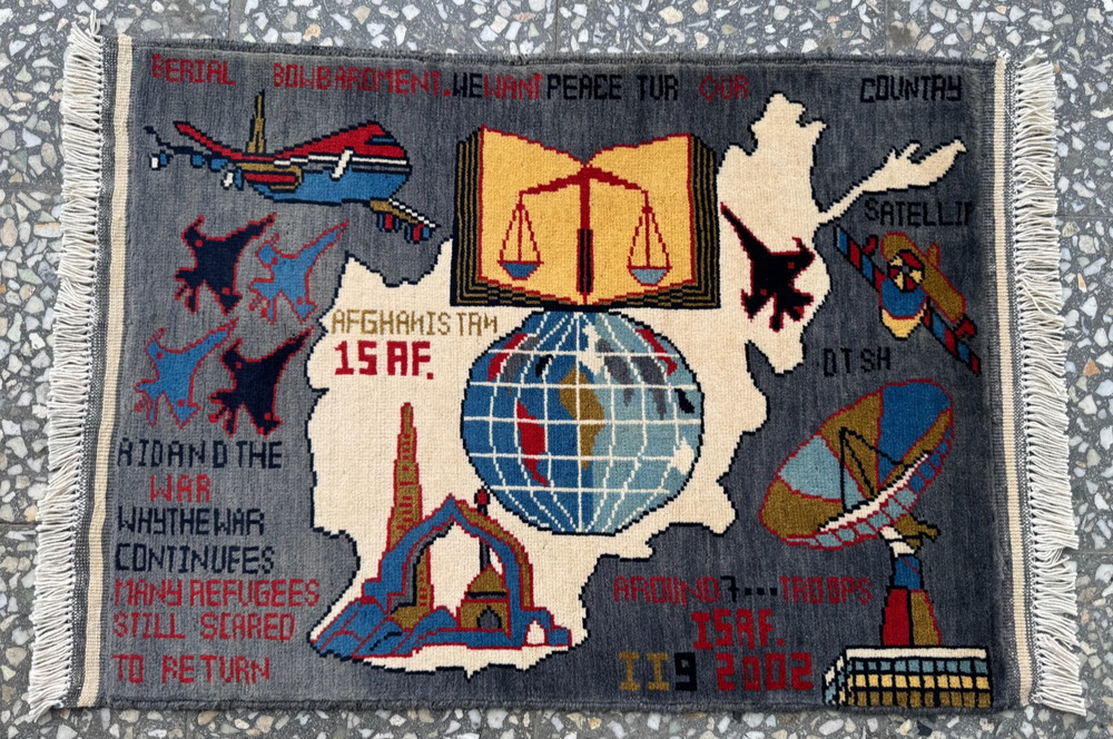 2x3 Afghan Hand Knotted War Rug Map 2025 Wool Carpet New