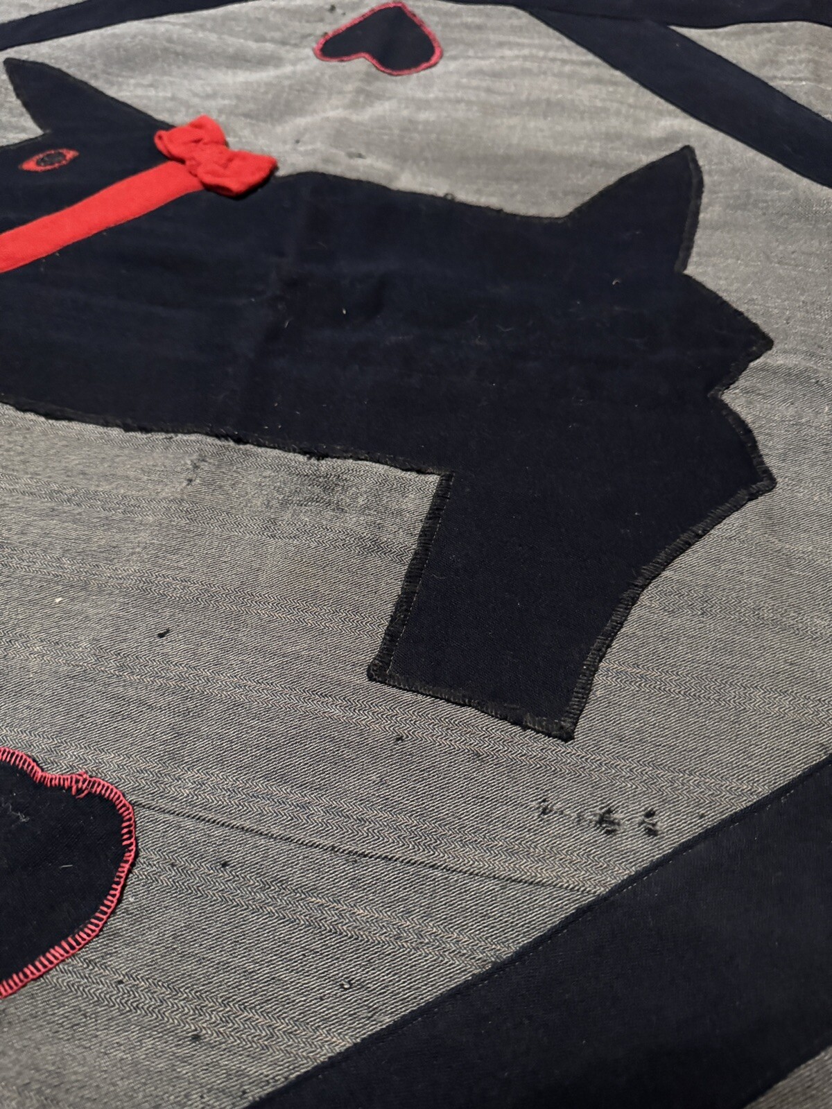 Early Homemade rug “ Scottie Dog” Primitive gallery