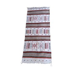 Vintage Algerian Handmade Wool Rug Runner Berber Sahara Textile 160 x 70 cm Used