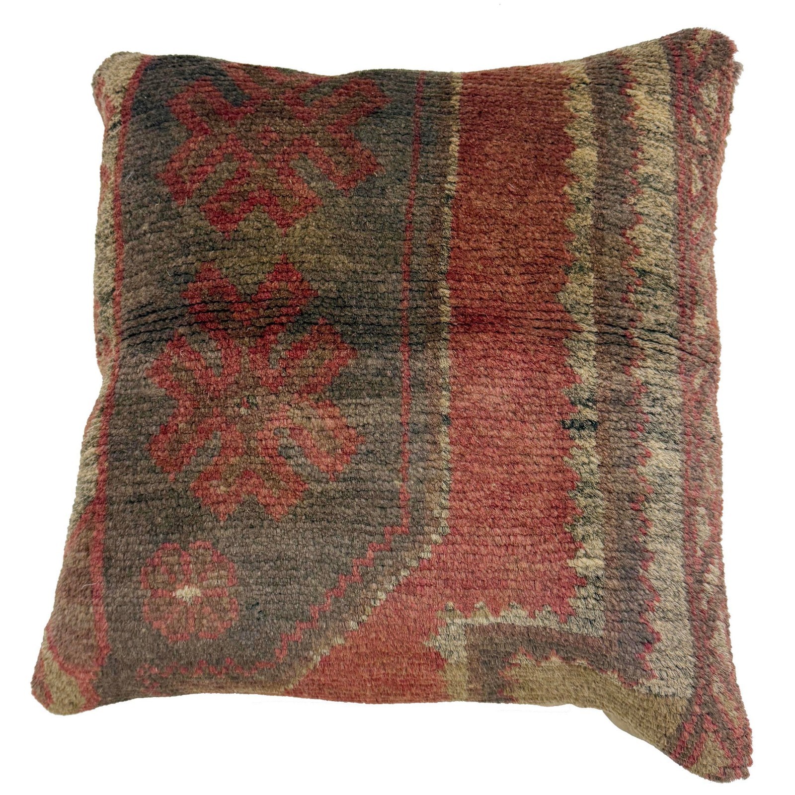 Overdyed Carpet Cushion Traditional Decorative Pillow 1.4x1.3 ft gallery