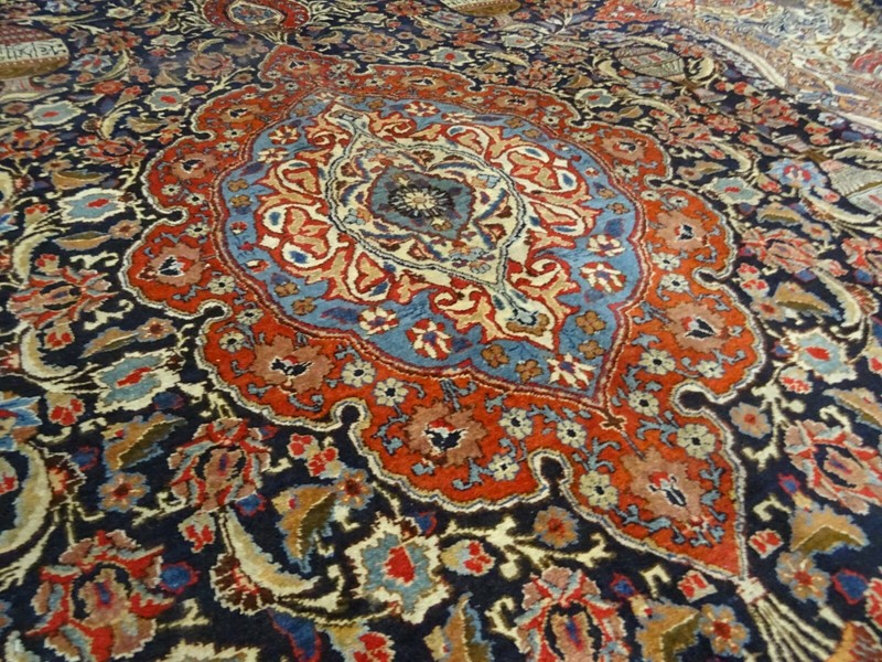 Exquisite 1950's Authentic Vintage Mint Hand Made Knotted Rug 9.7 x 12.8 gallery