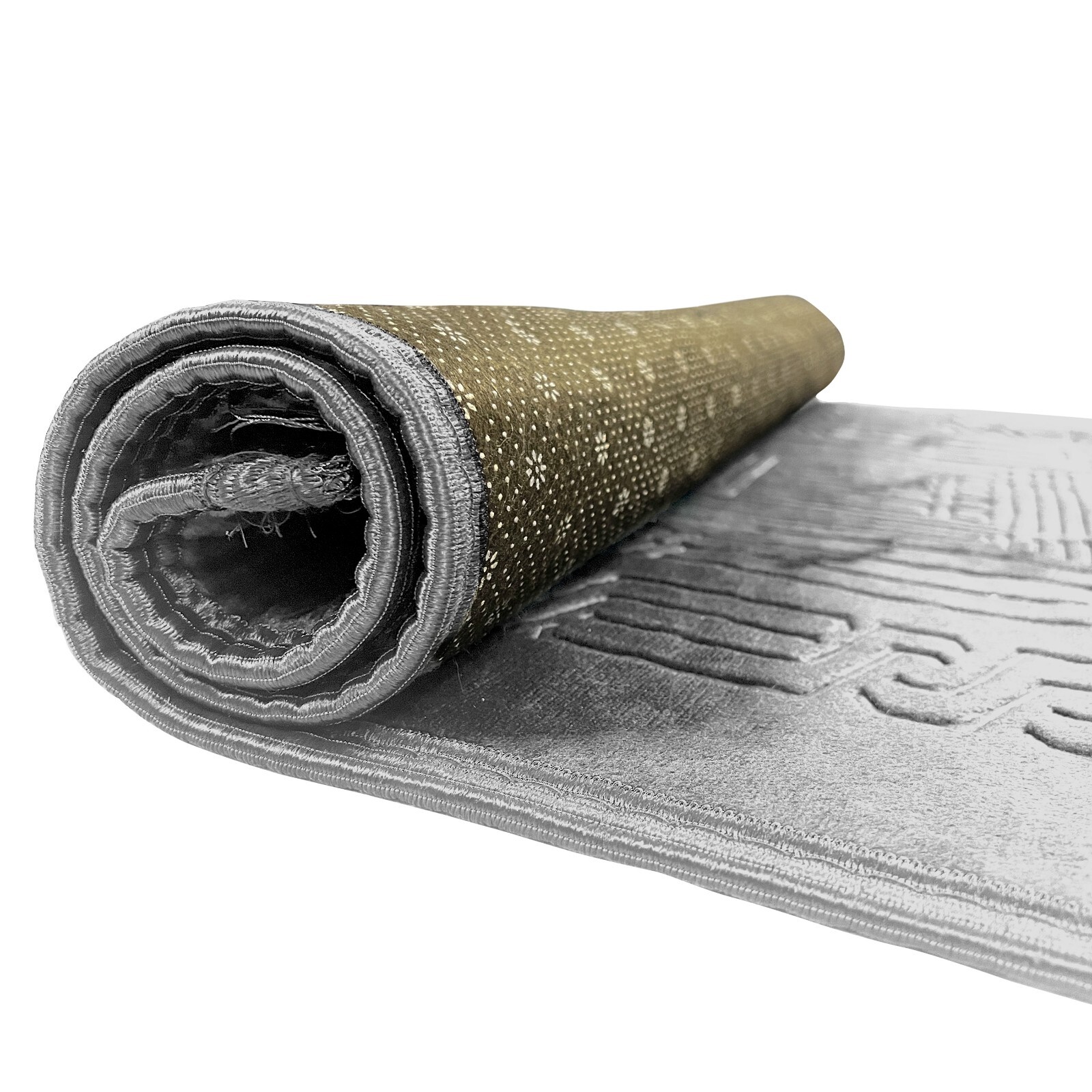 Two Islamic Prayer Rug Oversized Soft Thick Plush Musalla Mat Silver سجادة صلاة gallery