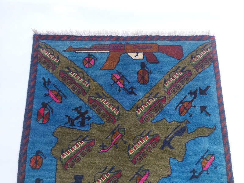 78x59 CM TRADITIONAL AFGHAN WAR RUG TRIBAL ART RUG Mini rug Handicrafts #98 gallery