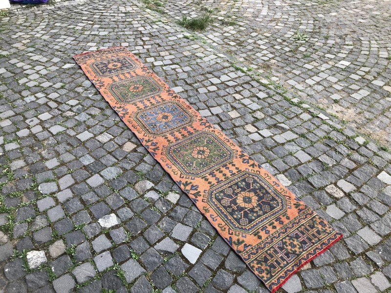 Turkish Antique rug Bohemian Area rug Oushak rug Vintage Rug Handmade Wool rug gallery
