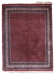 Handmade vintage Indian Seraband rug 6.6′ x 8.2′ (204cm x 252cm) 1970s – 1C1062