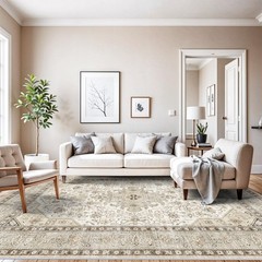 10×12 Area Rug Living Room: Washable Vintage Rugs for Bedroom Dining Room – F…