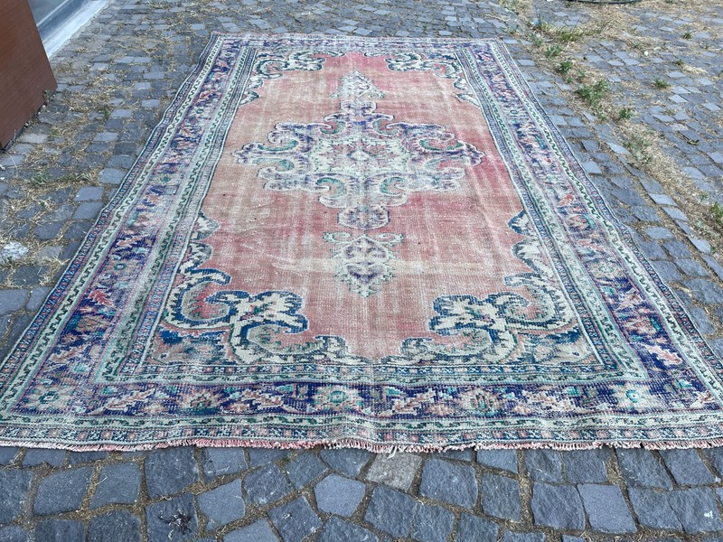 Bohemian Large Rug, Turkish Vintage Rug, Handmade Wool Rug, 6,4 x 9,9 ft gallery
