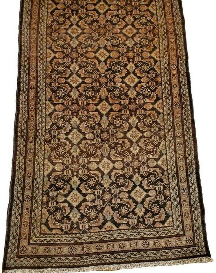 Hand-woven Hamadan Long runner Geometric - 3'5" x 16'1" gallery
