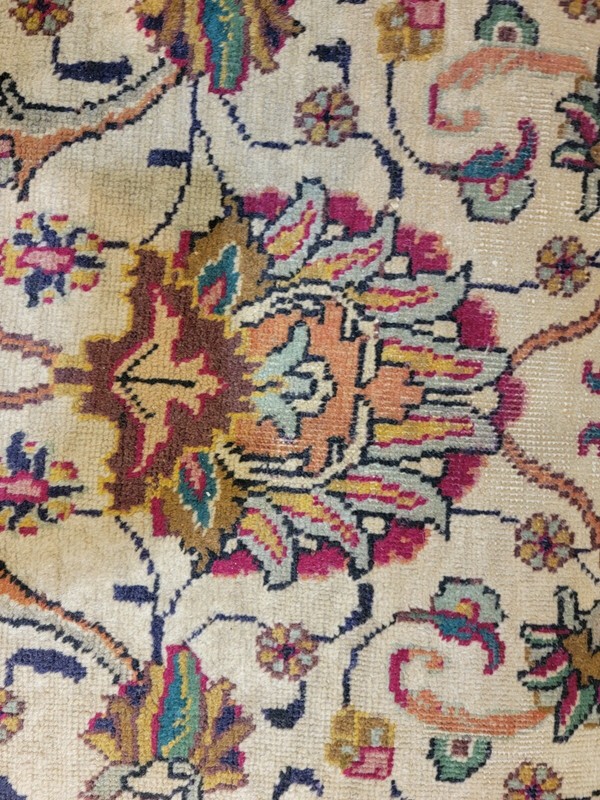 Antique Oriental Hand-Knotted Wool Area Rug Ivory/Red/Blue 9'10" x 15'7" gallery
